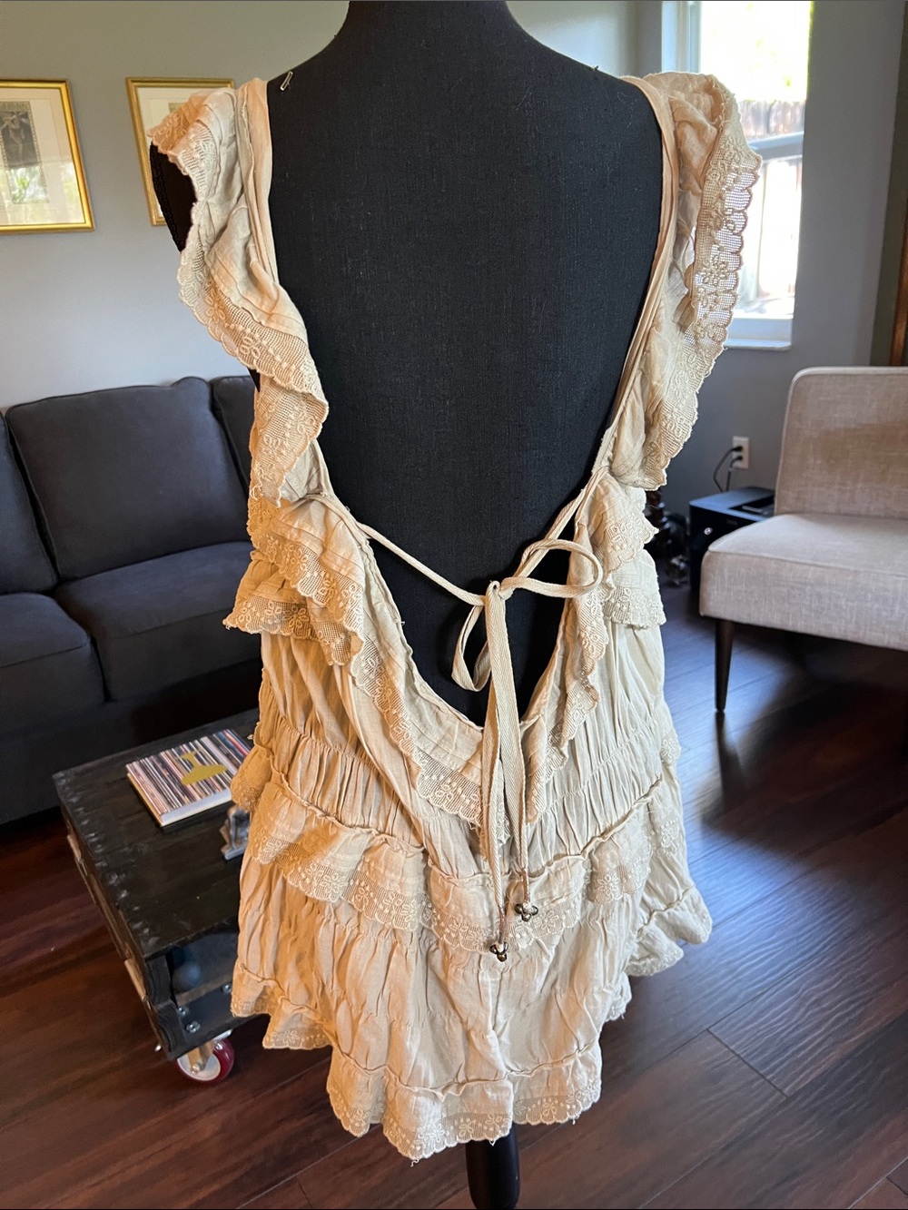 Free People intimately sweetest little lacey romper! Size L, attached bloomers - Picture 3 of 6